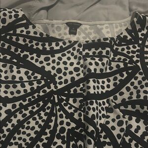 Ann Taylor Monochrome Abstract Blouse